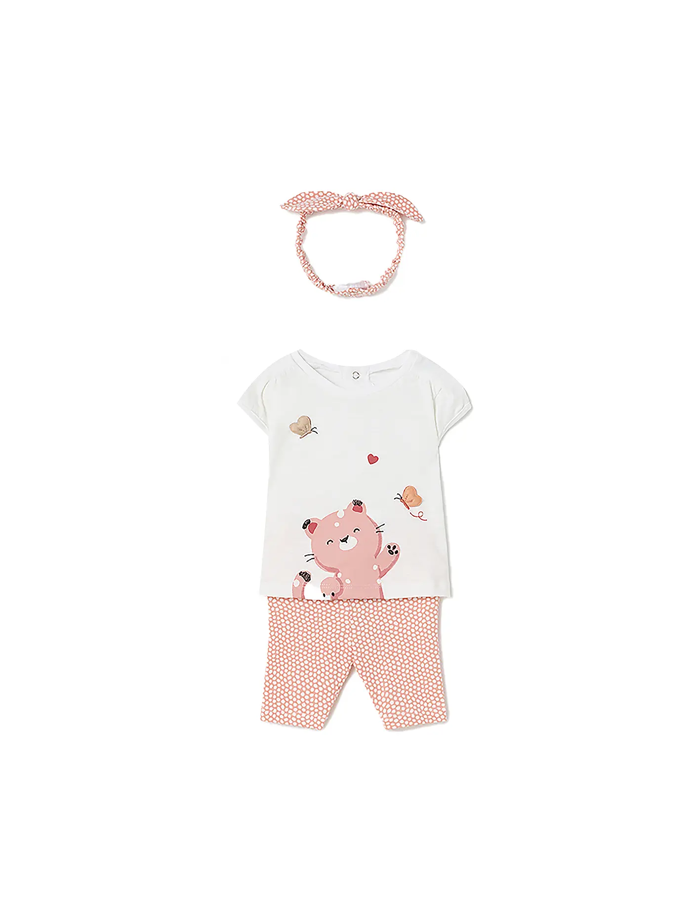 MAYORAL | Baby Set T-Shirt, Caprihose und Haarband 3-teilig | 